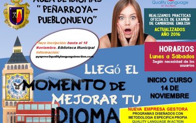 PLAZO MATRÍCULA AULA MUNICIPAL DE IDIOMAS PEÑARROYA-PUEBLONUEVO