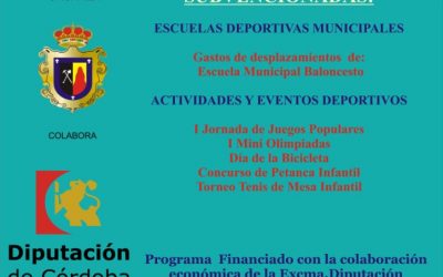 SUBVENCIONES PARA MUNICIPIOS Y ENTIDADES LOCALES DE LA PROVINCIA DE CÓRDOBA PARA LA REALIZACIÓN DE PROGRAMAS , ACTIVIDADES Y EVENTOS DEPORTIVOS DURANTE EL AÑO 2016