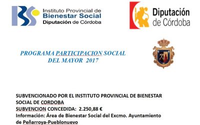 PROGRAMA PARTICIPACION SOCIAL DEL MAYOR  2017