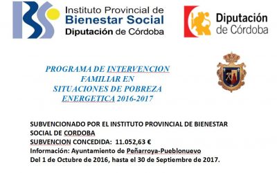 PROGRAMA DE INTERVENCION FAMILIAR EN SITUACIONES DE POBREZA ENERGETICA 2016-2017