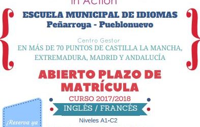 INSCRIPCIONES ESCUELA MUNICIPAL DE IDIOMAS PEÑARROYA-PUEBLONUEVO CURSO 2017-18.