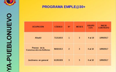 CONTRATACIONES DE LA INICIATIVA SOCIAL Y COMUNITARIA EMPLE@JOVEN Y EMPLE@30+