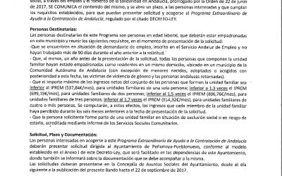 Bando «Programa extraordinario de Ayuda a la Contratación»