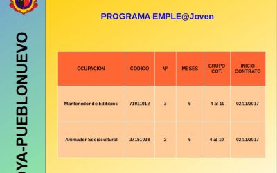 CONTRATACIONES DE LA INICIATIVA SOCIAL Y COMUNITARIA EMPLE@JOVEN Y EMPLE@30+