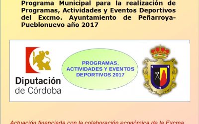 SUBVENCIÓN PROGRAMAS, ACTIVIDADES Y EVENTOS DEPORTIVOS AÑO 2017