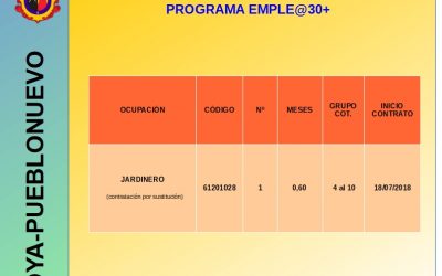 CONTRATACIONES DE LA INICIATIVA SOCIAL Y COMUNITARIA EMPLE@JOVEN Y EMPLE@30+