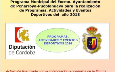 PROGRAMAS, ACTIVIDADES Y EVENTOS DEPORTIVOS DURANTE EL AÑO 2018