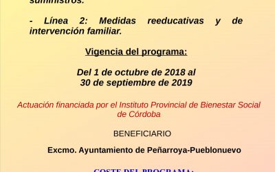 Programa de Intervención Familiar en Situaciones de Pobreza  Energética 2018-2019