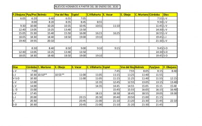 Nuevos Horarios Línea Regular Autobuses