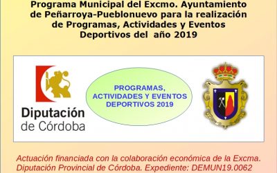 PROGRAMAS, ACTIVIDADES Y EVENTOS DEPORTIVOS, DURANTE EL AÑO 2019