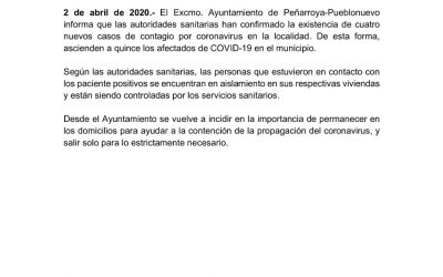 COMUNICADO EXCMO. AYTO. PEÑARROYA-PUEBLONUEVO