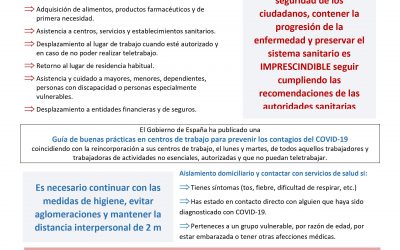 CORONAVIRUS – VIGENCIA CONFINAMIENTO Y NUEVA GUÍA