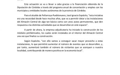 NOTA DE PRENSA AYUNTAMIENTO PEÑARROYA-PUEBLONUEVO