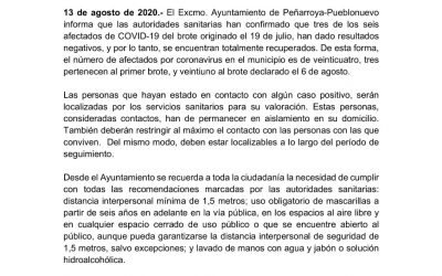 COMUNICADO EXCMO. AYTO. PEÑARROYA-PUEBLONUEVO