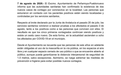 COMUNICADO EXCMO. AYTO. PEÑARROYA-PUEBLONUEVO