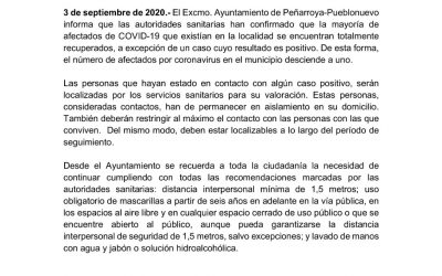 Comunicado Excmo. Ayto. Peñarroya-Pueblonuevo