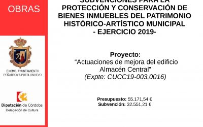 CONVOCATORIA DE SUBVENCIONES PARA LA PROTECCIÓN Y CONSERVACIÓN DE BIENES INMUEBLES DEL PATRIMONIO HISTÓRICO-ARTÍSTICO. EJERCICIO 2019