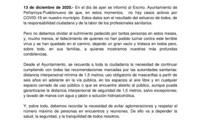 Actualidad Datos Covid-19 Peñarroya-Pueblonuevo