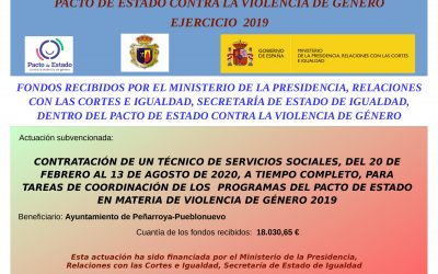 FONDOS DEL PACTO DE ESTADO CONTRA LA VIOLENCIA DE GÉNERO, EJERCICIO 2019