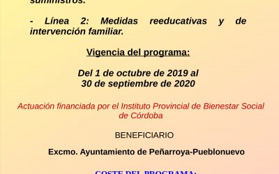 Programa de Intervención Familiar en Situaciones de Pobreza Energética 2019-2020