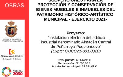 CONVOCATORIA DE SUBVENCIONES PARA LA PROTECCIÓN Y CONSERVACIÓN DE BIENES MUEBLES E INMUEBLES DEL PATRIMONIO HISTÓRICO-ARTÍSTICO MUNICIPAL. EJERCICIO 2021