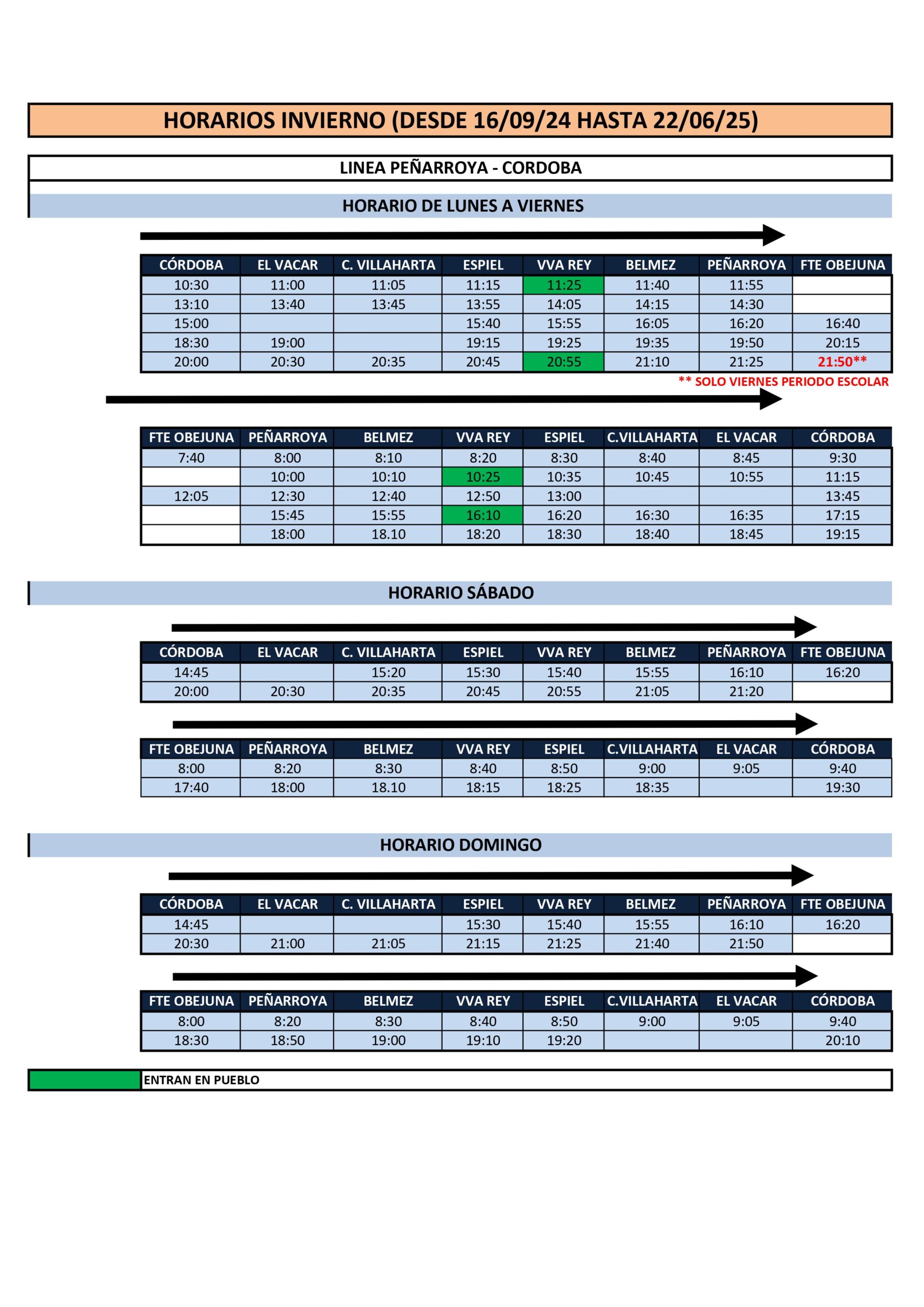 horario autobuses